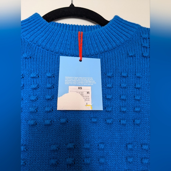 Target Lego blue knit long sleeve sweater new with tags Size XS (M) Cotton Blend - Picture 5 of 9